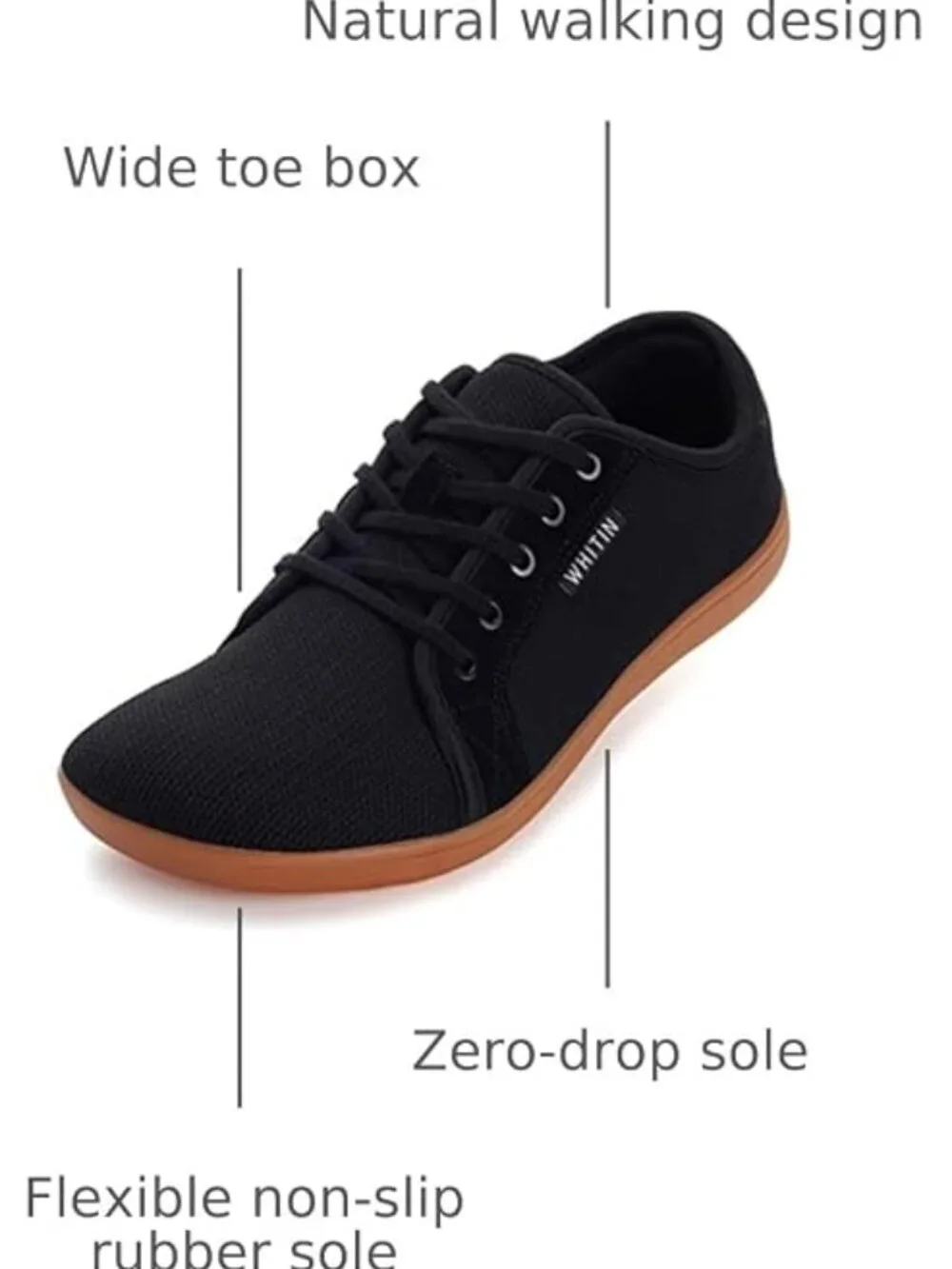 WHITIN Men's Wide Barefoot Sneakers for Optimal Relaxation Size 12W